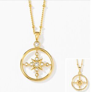 Compass Necklace,  Touchstone Crystal by Swarovski
